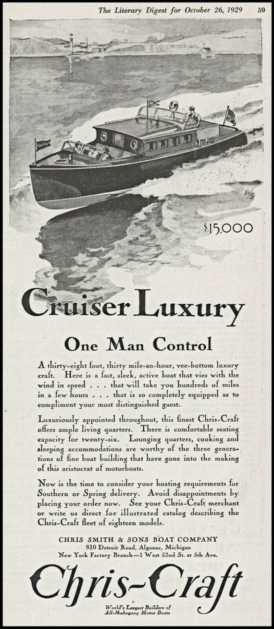 Chris-Craft Boats - 1929 Chris-Craft Ad